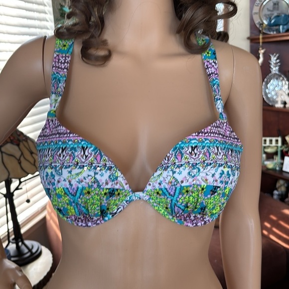 NWOT Victoria's Secret Bikini Pushup Bra Top 34C & White Crochet Tie Bottoms - Picture 7 of 15